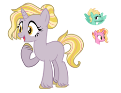 Size: 1024x782 | Tagged: safe, artist:sapphiretwinkle, derpibooru import, luster dawn, zephyr breeze, oc, pony, unicorn, female, horn, mare, offspring, parent:luster dawn, parent:zephyr breeze, simple background, transparent background