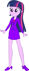 Size: 628x1514 | Tagged: safe, artist:invisibleink, artist:tylerajohnson352, derpibooru import, twilight sparkle, human, equestria girls, g4, business suit, clothes, high heels, jacket, shoes, simple background, skirt, solo, tanktop, transparent background