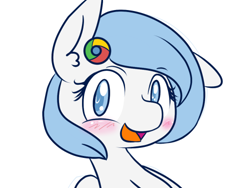 Size: 500x375 | Tagged: safe, artist:wishdreamstar, derpibooru import, oc, oc:google chrome, pony, ask google chrome, blushing, browser ponies, female, google chrome, mare, solo