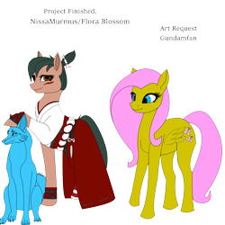 Size: 6000x6000 | Tagged: safe, derpibooru import, fluttershy, earth pony, pegasus, g4, kiriko, kitsune, overwatch2, simple background, transparent background