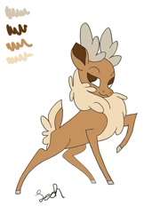 Size: 640x934 | Tagged: safe, artist:speedyakaleah, derpibooru import, velvet reindeer, deer, reindeer, them's fightin' herds, community related, eevee, female, palette swap, pokémon, recolor, simple background, solo, white background