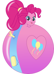 Size: 2036x2784 | Tagged: safe, artist:dupontsimon, derpibooru import, pinkie pie, human, fanfic:choose your own magic ending, better together, equestria girls, g4, elastic, fanfic art, inflation, rubber, simple background, solo, superhero, transparent background, vector