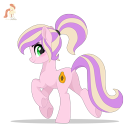 Size: 3000x3000 | Tagged: safe, artist:r4hucksake, derpibooru import, oc, oc only, oc:papaya whip, earth pony, pony, base used, blushing, butt, cute, dock, featureless crotch, female, green eyes, mare, ocbetes, plot, ponytail, simple background, smiling, solo, tail, transparent background