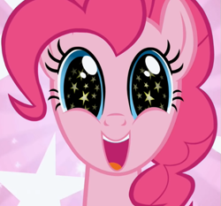 Size: 605x565 | Tagged: source needed, safe, derpibooru import, screencap, pinkie pie, g4, the ticket master, solo, starry eyes, wingding eyes