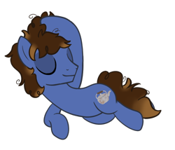 Size: 700x600 | Tagged: safe, artist:sketchyapple, derpibooru import, oc, oc only, oc:rusty kettle, earth pony, blue coat, brown eyes, brown mane, curly hair, curly mane, male, simple background, solo, stallion, transparent background