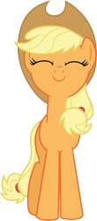 Size: 3000x6810 | Tagged: safe, artist:cloudy glow, derpibooru import, applejack, earth pony, pony, g4, applejack's hat, clothes, cowboy hat, eyes closed, female, hat, mare, simple background, smiling, solo, transparent background, vector