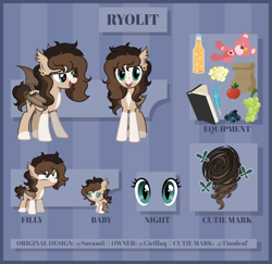 Size: 4000x3883 | Tagged: safe, artist:cirillaq, derpibooru import, oc, oc:ryolit, bat pony, pony, baby, baby pony, female, filly, foal, mare, reference sheet, solo