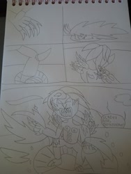 Size: 3072x4096 | Tagged: safe, artist:elijahzx360, derpibooru import, spoiler:comic, baraka, crossover, mortal kombat, power-up, tarkatan, traditional art, transformation