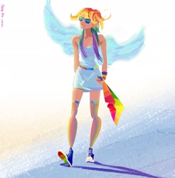 Size: 2139x2175 | Tagged: safe, artist:gia84629, derpibooru import, rainbow dash, human, g4, humanized