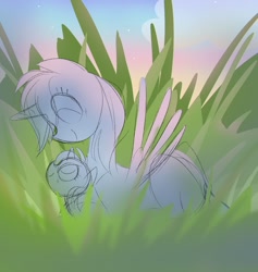 Size: 1604x1691 | Tagged: safe, artist:sparjechkaa, derpibooru import, commission, family, female, filly, foal, grass, ych sketch, your character here