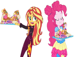 Size: 3246x2520 | Tagged: safe, derpibooru import, edit, edited screencap, editor:homersimpson1983, screencap, pinkie pie, sunset shimmer, human, equestria girls, g4, background removed, not a vector