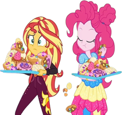 Size: 2656x2520 | Tagged: safe, derpibooru import, edit, edited screencap, editor:homersimpson1983, screencap, pinkie pie, sunset shimmer, human, equestria girls, g4, background removed, female, not a vector