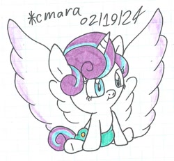 Size: 771x712 | Tagged: safe, artist:cmara, derpibooru import, princess flurry heart, alicorn, pony, g4, baby, baby pony, female, filly, foal, solo