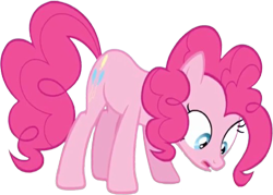 Size: 3518x2520 | Tagged: safe, derpibooru import, edit, edited screencap, editor:homersimpson1983, screencap, pinkie pie, earth pony, pony, g4, background removed, female, looking down, not a vector, simple background, solo, transparent background