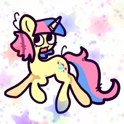 Size: 2048x2048 | Tagged: safe, artist:starrymysteryy, derpibooru import, oc, oc only, pony, unicorn, abstract background, female, horn, mare, solo