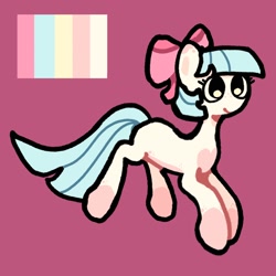 Size: 2048x2048 | Tagged: safe, artist:starrymysteryy, derpibooru import, oc, oc only, earth pony, pony, bow, female, hair bow, mare, pink background, reference sheet, simple background