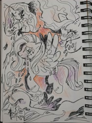 Size: 1536x2048 | Tagged: safe, artist:drawswithpaws, derpibooru import, fluttershy, pegasus, pony, g4, female, mare, sketch page, solo, traditional art
