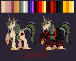 Size: 3173x2557 | Tagged: safe, derpibooru import, oc, ghoul, pony, undead, unicorn, fallout equestria, armor, barding, canterlot ghoul, cutie mark, dynamite, explosives, fallout, firefighter, horn, horn ring, jewelry, lock, male, padlock, pegacorn, ponytail, reference sheet, ring, stallion, unicorn horn, unshorn fetlocks, wedding ring