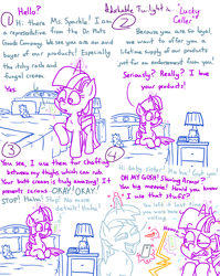 Size: 4779x6013 | Tagged: safe, artist:adorkabletwilightandfriends, derpibooru import, shining armor, twilight sparkle, twilight sparkle (alicorn), alicorn, comic:adorkable twilight and friends, g4, adorkable, adorkable twilight, bed, bedroom, blushing, brother and sister, cellphone, clock, comic, cute, dork, embarrassed, female, happy, joke, lamp, lying down, magic, male, ointment, phone, phone call, pillow, plushie, prank, prank call, sibling, siblings, slice of life, smartphone, teddy bear, tissue box