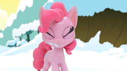 Size: 1920x1080 | Tagged: safe, derpibooru import, screencap, pinkie pie, earth pony, pony, g4, g4.5, my little pony: stop motion short, snowball fight (short), cringing, cute