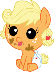 Size: 3000x4004 | Tagged: safe, artist:cloudy glow, derpibooru import, applejack, apple family reunion, g4, baby, babyjack, cute, diaper, foal, jackabetes, simple background, solo, transparent background, vector, younger