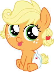 Size: 3000x4004 | Tagged: safe, artist:cloudy glow, derpibooru import, applejack, apple family reunion, g4, baby, babyjack, cute, foal, jackabetes, simple background, solo, transparent background, vector, younger