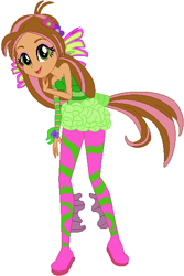 Size: 380x570 | Tagged: safe, artist:pupkinbases, artist:user15432, derpibooru import, human, equestria girls, g4, bare shoulders, barely eqg related, base used, clothes, crossover, equestria girls style, equestria girls-ified, fairy, fairy wings, fins, flora (winx club), flower, flower in hair, pink wings, shoes, sirenix, solo, strapless, wings, winx club