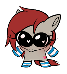 Size: 569x628 | Tagged: safe, artist:angie imagines, derpibooru import, oc, oc only, oc:ponepony, chibi, clothes, female, heart, heart eyes, socks, solo, striped socks, wingding eyes
