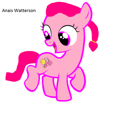 Size: 900x830 | Tagged: safe, derpibooru import, oc, oc only, earth pony, pony, anais watterson, doll, earth, earth pony oc, female, female oc, filly, foal, happy, ponified, simple background, solo, species swap, the amazing world of gumball, toy, white background