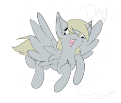 Size: 2684x2280 | Tagged: safe, artist:tkshoelace, derpibooru import, derpy hooves, pegasus, pony, chest fluff, female, flying, simple background, solo, spread wings, white background, wings