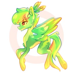 Size: 929x929 | Tagged: safe, artist:kingdom, derpibooru import, oc, oc only, pegasus, pony, concave belly, countershading, full body, green coat, pegasus oc, side view, slender, solo, thin