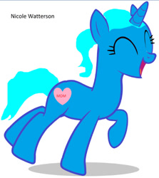 Size: 439x492 | Tagged: safe, derpibooru import, oc, oc only, pony, unicorn, female, female oc, happy, heart, horn, mare, mother, mothers gonna mother, nicole watterson, ponified, simple background, solo, species swap, the amazing world of gumball, unicorn oc, white background