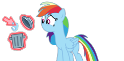 Size: 1278x635 | Tagged: safe, artist:brightstar40k, derpibooru import, rainbow dash, pegasus, pony, g4, magic duel, cursor, female, mare, mouthless, simple background, solo, transparent background, trash can