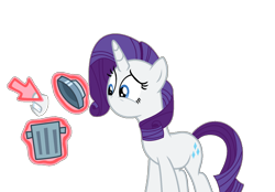 Size: 1278x887 | Tagged: safe, artist:brightstar40k, derpibooru import, rarity, pony, unicorn, g4, magic duel, cursor, female, horn, mare, mouthless, no mouth, simple background, solo, transparent background, trash can