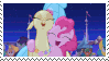 Size: 99x56 | Tagged: safe, derpibooru import, edit, edited screencap, editor:iceofwaterflock, screencap, pinkie pie, princess skystar, classical hippogriff, earth pony, hippogriff, g4, my little pony: the movie, animated, deviantart stamp, duo, female, nuzzling, stamp