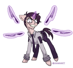 Size: 474x442 | Tagged: safe, artist:cinnamob77, derpibooru import, pony, unicorn, brown eyes, brown mane, clothes, crazy eyes, crazy face, crossover, faic, five nights at freddy's, glowing, glowing horn, gritted teeth, horn, insanity, key, knife, looking at you, magic, magic aura, male, murderer, pants, ponified, psycho, purple guy, rolled up sleeves, security guard, shirt, shirt with a collar, short hair, short tail, signature, simple background, solo, species swap, stallion, tail, tan coat, teeth, telekinesis, this will end in death, this will end in pain, video game crossover, white background, william afton