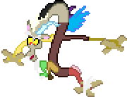 Size: 180x138 | Tagged: artist needed, safe, derpibooru import, discord, g4, animated, desktop ponies, im not a fan of puppeteers, pixel art, prehensile tail, simple background, solo, sprite, tail, transparent background