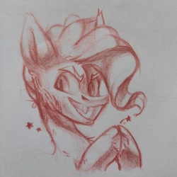 Size: 1080x1080 | Tagged: safe, artist:kingdom, derpibooru import, oc, oc only, pony, frown, grin, pencil drawing, sketch, smiling, solo, traditional art