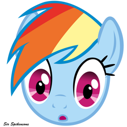 Size: 900x900 | Tagged: safe, artist:sirspikensons, derpibooru import, rainbow dash, pegasus, pony, g4, :o, bust, head only, open mouth, simple background, solo, transparent background, vector