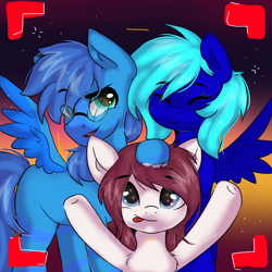 Size: 3000x3000 | Tagged: safe, artist:kristina, derpibooru import, oc, oc:steel warden, earth pony, pegasus, pony, unicorn, commission, horn, ych result