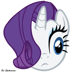 Size: 900x900 | Tagged: safe, artist:sirspikensons, derpibooru import, rarity, pony, unicorn, g4, mmmystery on the friendship express, female, hair over one eye, head only, horn, mare, simple background, solo, transparent background