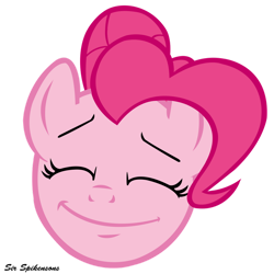 Size: 900x900 | Tagged: safe, artist:sirspikensons, derpibooru import, pinkie pie, earth pony, pony, g4, mmmystery on the friendship express, eyes closed, female, head only, mare, simple background, solo, transparent background, vector