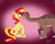 Size: 2292x1824 | Tagged: safe, artist:holdenwolfart, derpibooru import, sunset shimmer, dinosaur, pony, sauropod, unicorn, apatosaurus, blushing, brontosaurus, crack shipping, crossover, crossover shipping, eyes closed, gradient background, horn, kissing, littlefoot, shipping, surprised