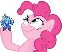 Size: 1214x1024 | Tagged: safe, derpibooru import, pinkie pie, g4, gravity circuit, look what pinkie found, medley (gravity circuit), meme, simple background, transparent background, wave circuit