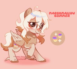 Size: 2356x2108 | Tagged: safe, artist:polkapop30, derpibooru import, oc, oc:marshmallow glimmer, pegasus, pony, base used, blushing, chest fluff, female, heart, heart eyes, mare, simple background, solo, watermark, wingding eyes, winged hooves
