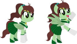 Size: 967x555 | Tagged: safe, artist:phantomarts, derpibooru import, pegasus, pony, clothes, hairband, kino makoto, ponified, sailor jupiter, sailor moon (series), sailor uniform, simple background, solo, species swap, transparent background, uniform