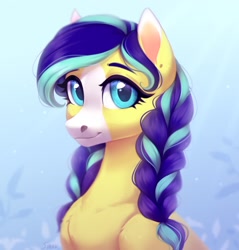 Size: 1746x1829 | Tagged: safe, artist:sparkling_light, derpibooru import, oc, oc only, earth pony, pony, braid, chest fluff, ear piercing, earring, jewelry, piercing, solo