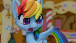 Size: 1920x1080 | Tagged: safe, derpibooru import, edit, edited screencap, screencap, rainbow dash, pegasus, pony, g4, g4.5, my little pony: stop motion short, cute, shocked, solo, sugarcube corner