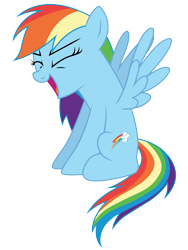 Size: 5344x7117 | Tagged: safe, artist:mlptmntfan2000, derpibooru import, rainbow dash, pegasus, pony, absurd resolution, cute, dashabetes, eyes closed, female, mare, open mouth, simple background, sitting, solo, spread wings, transparent background, vector, wings