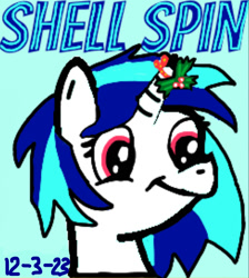 Size: 880x980 | Tagged: safe, artist:shell spin, derpibooru import, dj pon-3, vinyl scratch, blue background, cyan background, simple background, solo